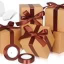 50 Pack Small Gift Boxes, 3x3x3 Favor Boxes Brown Paper Gift Boxes with Lids for Presents, Crafting, Cupcake Boxes, Gifts, Candy Boxes for Wedding Party Bridal Shower Baby Shower Favors