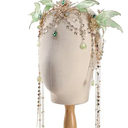 MOSTORY Handmade Moon Elf Crown - Fairy Flower Headpiece Woodland Crown Elven Circlet for Women Girls Renaissance Halloween Cosplay Photo Shoot