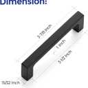 Ravinte 30 Pack Solid 3-1/2 Inch Kitchen Square Cabinet Handles Matte Black Pulls Drawer Pulls Kitchen Cabinet Hardware Flat Black Handles