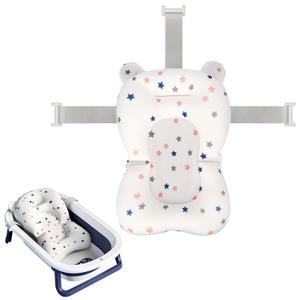 Colorlife Baby Bath Seat Support Net Infant Bathing Seat Support Mat, Adjustable Comfortable Non-Slip Three-Pointed Baby Shower Net Bathtub Sit Up Mesh for Newborn 0-6 Months-Star(No Bathtub)