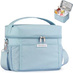 HOMESPON Lunch Box for Women Men - Insulated Lunch Bag Waterproof Lightweight Cooler Bag for Work, Picnic, Travel (Medium, Blue)