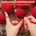 Syhood 24 Pcs Crochet Christmas Ornaments 5 Styles 2.36" 3.15" Handmade Crochet Knitted Christmas Pinecone Ball Ornaments for Xmas Tree Party Decoration Supplies(Red)
