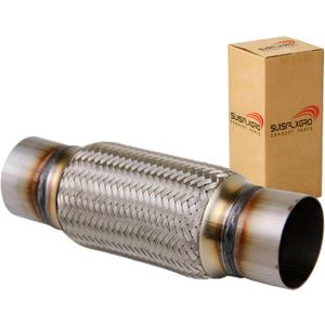 Exhaust Flex Pipe Universal Type 100% Stainless Steel For Heavy Duty and Cars (1 PC, 3.0X8X12)