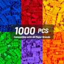 Building Blocks Set, 1000 Piece Creative Small Bricks Set for Kids Stackable, 6 Classic Colors, Compatible with All Major Brands, Classic Blocks Toys for Kids Ages 4 5 6 7 8+ (Rainbow)