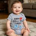 Lovekider Father's Day Baby Boys Bodysuits I Love You Daddy Infant Romper Jumpsuit Funny Newborn One-piece Outfit 12-18 Months (Gray)