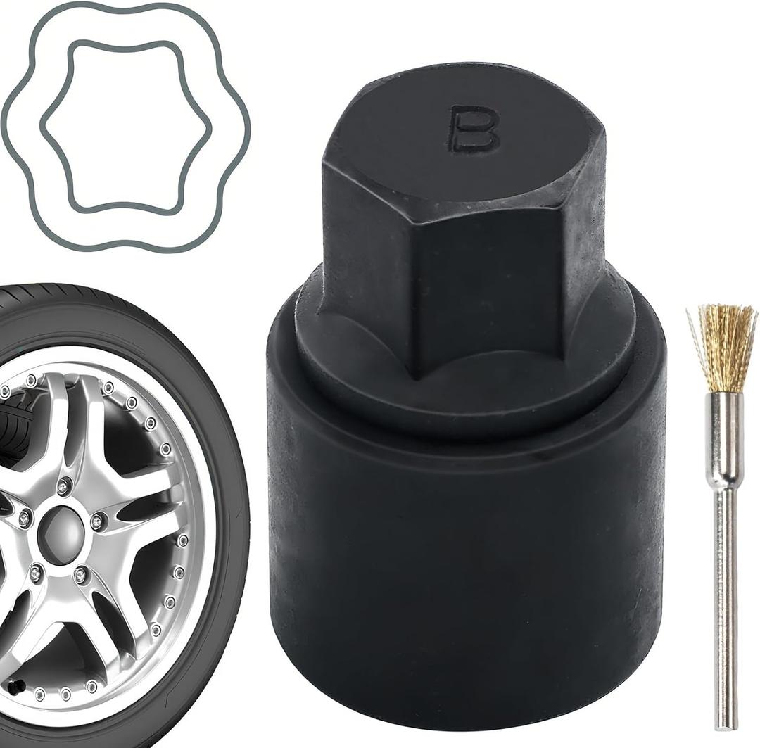 B-Wheel Locking Lug Nut Key Compatible with Toyota Lexus, Tacoma, Chrome Wheel Lock Nuts Socket Adapter, Anti-Theft Lugnut Removal Tool, Tire Nut Removal Tools