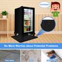 Mini Fridge Stand with Silicone Drip Tray, Universal Adjustable Base with 4 Strong Feet, 23.6" x 23.6" Mini Fridge Mat, Suitable for Small Refrigerators, Portable Compact Washer or Dryer, Black