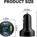 4 Ports USB Car Charger, 66W Super Fast Charging USB QC 3.0, USB Adapter Charger with LED Voltmeter for Car Cigarette Lighter Plug, Compatible with Most Cell Phone (2, PD+QC3.0+2.4A)