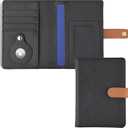 The Passport Wallet - Premium Travel Passport Wallet and Cover with Secure Magnetic Strap, Multiple Card Slots, & Concealed AirTag Slot- Ideal for International Travelers - Black