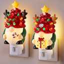 2 Pack Gnomes Christmas Tree Night Light, Christmas Decorative, Multicolor Bulbs and 360 Degree Swivel Plug with ON/Off Switch, Night Lights Plug into Wall for Bedroom Bathroom Porch Holiday Decor