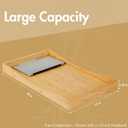 GOBAM Bamboo Extra Large Ottoman Tray, 26 x 15 inches - Wooden Tray for Dining Table & Parties, Serving Tray with Handles for Food, Cheese, Snacks, Tea, Coffee & Wine