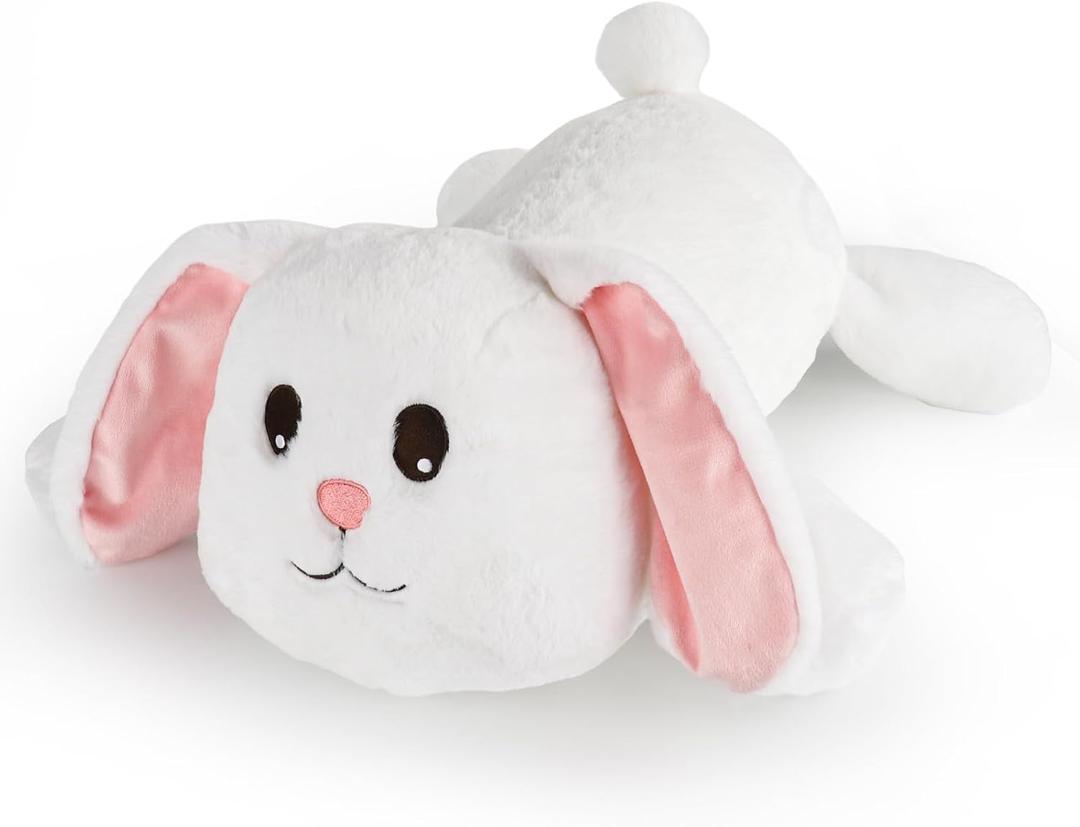 22 inch 4 lbs Bunny Weighted Stuffed Animals for Anxiety Soft Body Pillow Cute Doll Rabbit Large Plush Animal Toy Gifts for Adults Kids Girl Boy Birthday Valentines