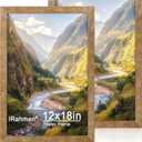 iRahmen 12x18 Picture Frame Set of 2 with Plexiglass, Rustic Brown Wood Poster Frame 12 x 18 for Photo Gallery Wall Mounting Horizontal and Vertical