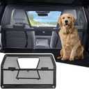 JOYTUTUS 52" Wide Dog Car Barrier with Removable Visual Window, Car Barrier for SUV Escape-Proof, Net for Behind Front Seats, Vehicle Gate for Dog Travel, Ideal for Sedans SUVs Trucks