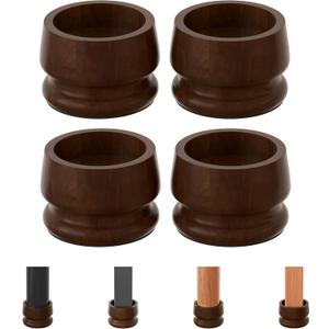 TQVAI Large Bed Risers Heavy Duty, 3" H(Inner 2" H), 2200 LBS Loading Capacity, Anti-Fall Edge, 4 Pack Wooden Bed Lifts Risers with Non-Slip Pads for King Queen Twin Full Bed Frame, Retro Brown