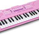 Raimy 37 Keys Keyboard Piano for Kids, Portable Keyboard Piano Early Learning Educational Electronic Musical Instrument Toys Gifts for 3 4 5 6 7 8 9 Year Old Boys and Girls (Pink)