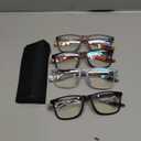 4 Pack Progressive Multifocus Reading Glasses for Men Women TR90 Sports Style Anti-Blue Light Computer Readers (Black & Red & Grey & Transparent)