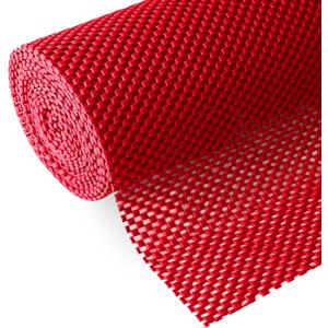 Rubberized Shelf Liner, Non-Adhesive Roll Drawer Liners 12 Inches x 20 Feet for Drawers, Non Slip Grip Durable Strong Clean, for Cabinets, Kitchen, Storage, Desks, Kitchenware, Tableware, Red