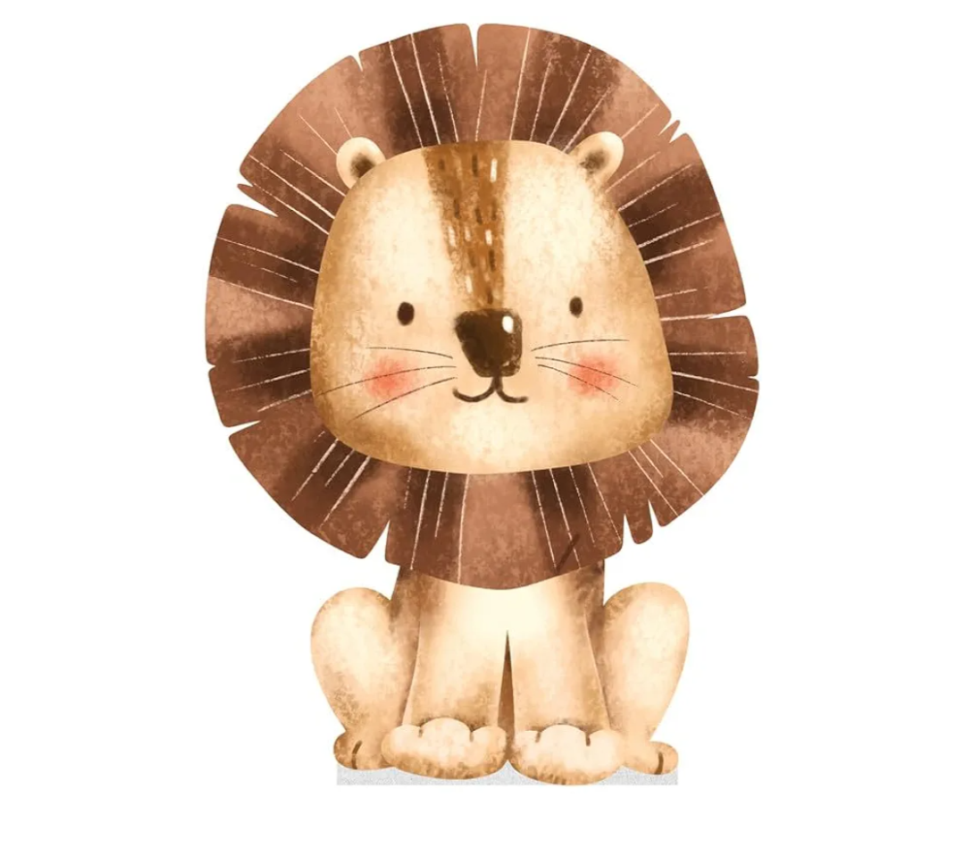 Watercolor Animal Cardboard Cutout, Stand Up, Standup - Lion