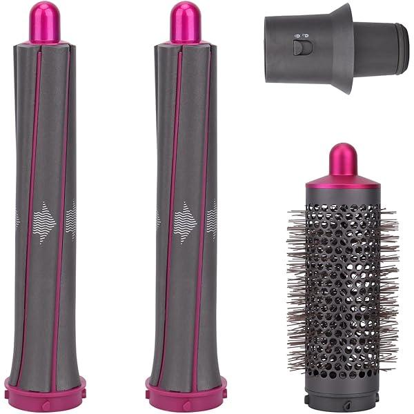 Long Barrels Attachment and Round Brush Attachment for Dyson Airwrap, for Professional Barrels Curl and Wave Curl