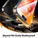 2 x Toughest 9H+ Glass for iPhone 16 Pro Max Screen Protector [Military Grade Shatterproof][Full Coverage Protection] HD Screen Protector iPhone 16 Pro Max Top Durable Tempered Glass, 2 Packs