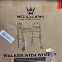 Medical king Walkers for Seniors Aluminum Lightweight Walker with Wheels, Adjustable Width and Height, Folding Walker for Elderly, Handicapped, Disabled 2 Wheels in Front