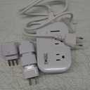 FOVAL Power Step Down 220V to 110V Travel Voltage Converter International Power Adapter for Hair Straightener/Curling Iron with 4-Port USB Charging US/UK/AU/EU Universal Plug Adapter (White)