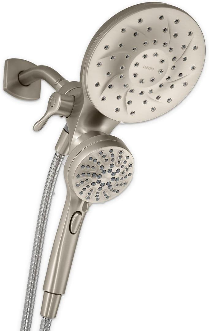 Moen 26009SRN Engage Magnetix 2-in-1 Combo Rain Showerhead with Detachable Handheld Shower Spray, Featuring Magnetic Docking System, Spot Resist Brushed Nickel