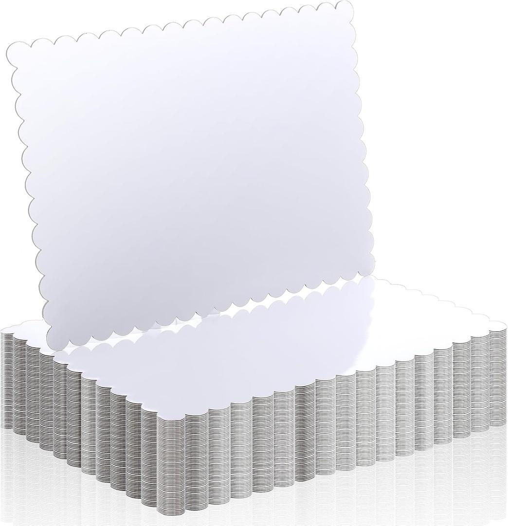 20 Pack 14x10in Cake Boards Rectangle Quarter Sheet Cake Board, Disposable Pizza, Desserts and Pastries Food Bottoms White Cardboard, Grease Proof and Moisture Resistant