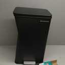 SONGMICS Kitchen Trash Can, 10.5 Gallon (40 L) Garbage Can, Large Step Trash Bin with Lid, Stainless Steel, Soft Close, 15 Trash Bags Included, Black ULTB540B40