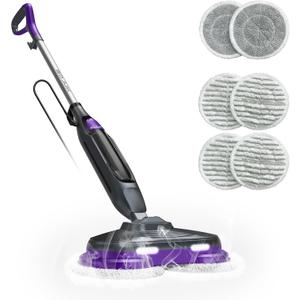 Steam and Scrub Mop, Rotating Steam Mop with LED Headlights