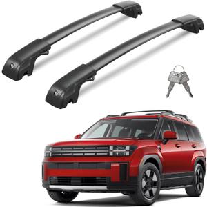 Wonderdriver 300lbs Lockable Roof Rack Cross Bars Compatible with 2024 2025 2026 Hyundai Santa Fe & Santa Fe Hybrid with Raised Side Rails (Not for SE), Heavy Duty Aluminum Roof Rails Crossbars Canoe