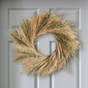 Dried Wheat Wreath, Fall Wreath for Front Door, Pampas Dried Flower for All Seasons, Boho Wall Decor, Farmhouse Rustic Floral DIY Wreath Arrangement