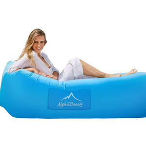 AlphaBeing Inflatable Lounger Air Sofa, Portable Inflatable Couch Mesh Hollow Air Hammock Anti Leakage Air Chair for Outdoor Camping Beach Traveling