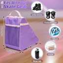 Personalized Initial Skate Bag for Girls & Women, Roller Ice Skates Accessories for Kids Figure Skating, Purple, 15.8" x 15.8" x 9.5"