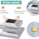 MAGGIFT 6 Pack Post Lights, Outdoor Cap for Fence Deck Patio, Solar Powered, Warm White High Brightness SMD LED Decorative Lighting, Lamp Fits 4x4, 5x5 or 6x6 Wooden, White