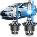 Fit for Toyota Prius 2006 2007 2008 2009 D4R Xenon HID Headlight Bulbs,350% Brightness,High Low Beam Light Bulb,8000K White Blue,Plug and Play,Pack of 2