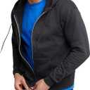 Hanes Men's Zip-up Hoodie, Ecosmart Fleece Full-zip Hoodie for Men, Hooded Sweatshirt, M, Black