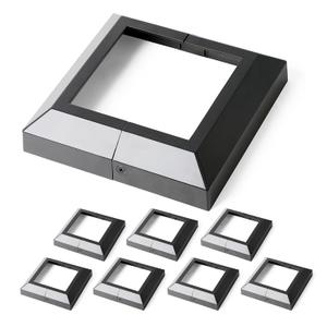 5.5"x5.5" Deck Post Base Cover Decorative Aluminum, Split Post Cover Skirts Trim for Deck RailingsStairs Black 8Pack