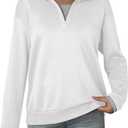Dokotoo Sweatshirt for Women Long Sleeve V Neck Color Block Oversized Casual Pullover Sweatshirts Tops, L
