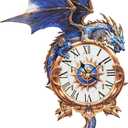 3D Puzzles for Adults Clock-Blue Dragon Design Model Kit-Mechanical DIY Pendulum Clock with Roman Numerals-Desk Home Office Decor Personalized Gift for DIY Lovers
