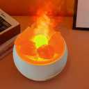 Himalayan Salt Stone LED Ambient Light Humidifier, Dual Mode Flame Light and Gradient Color USB Aromatherapy Machine, A Combination of Two In One Bedside Night Light and Humidifier.