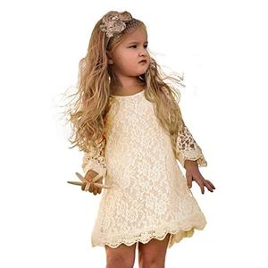 APRIL GIRL Flower Girl Dress for Toddler Baby Girls,Lace Tulle Princess Dress for Wedding, Birthday Party, Photoshoot, Formal Events,Special Occasion (Ivory, 3T)