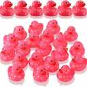 Jerify 10 Pcs 3 Inch Large Valentine's Day Rubber Ducks Bulk Valentine Large Pink Sweetheart Duckies Rubber Ducks for Bathtub Toys Party Favors Decorations Classroom Prizes Exchange Gifts