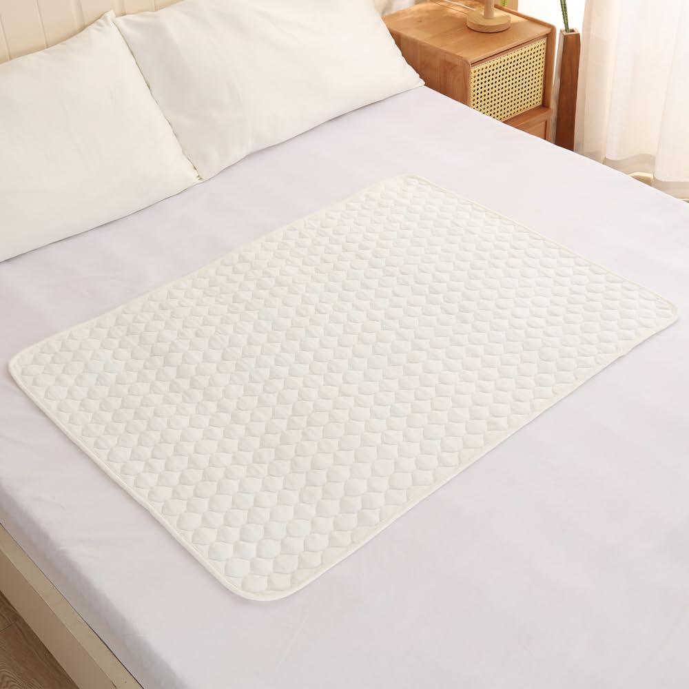 BlueSnail Washable Underpads, Super Absorbent and Waterproof Bed Pds, Portable and Reusable Incontinence Pads for Toddler,Adults,Elderly and Pets (31" x 40" Pack of 2) (White)