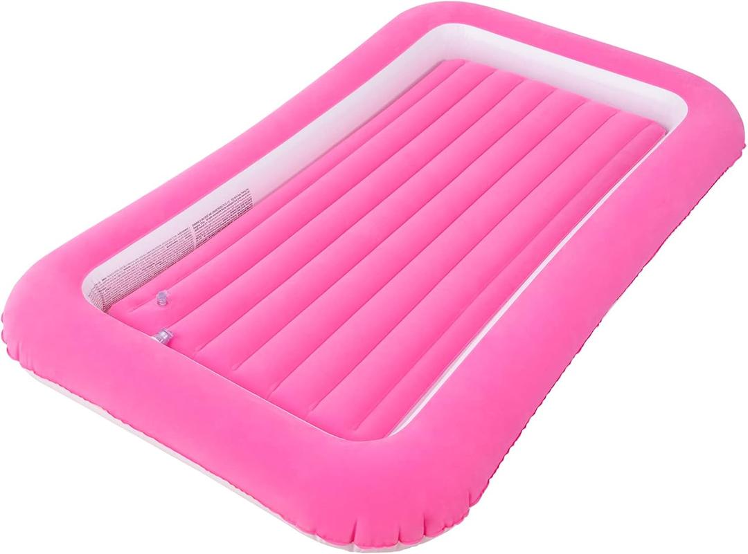 RAPTAVIS Kids Air Mattress Inflatable Toddler Travel Bed with Sides,Pink