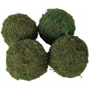 Artificial Green Dried Moss Balls, Large Faux Plant Mossy Globes for Centerpiece Bowls Filler, Large 3.9" Fake Greenery Moss Spheres Ball for Wedding Party Decorative Photography Props (4 Pack)
