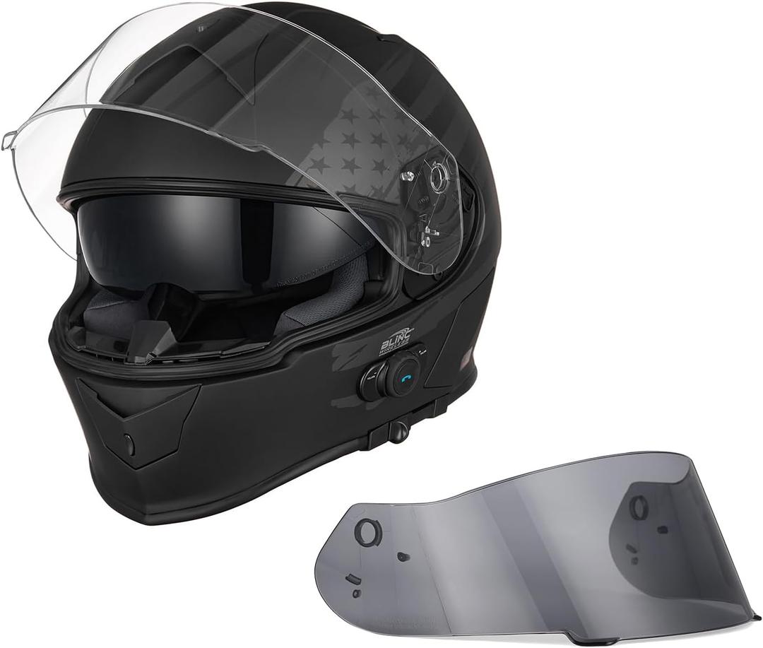 VCAN Bluetooth Integrated Full Face Motorcycle Helmet with Dual Visor