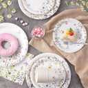 96PCS Wildflower Paper Plates and Napkins, Disposable Floral Plates for Bridal Shower, Garden Party, Wedding, Mother's Day, Spring Party, Baby Shower, Afternoon Tea Party