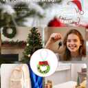 2 x Farbeniok Christmas Pearl Ring Pipe Cleaner Craft Kit, DIY Wreath Ornament Supplies Set with Beads, Bow for Tree Decor, Interior Decoration, School Bags, Children's Festival (Green)